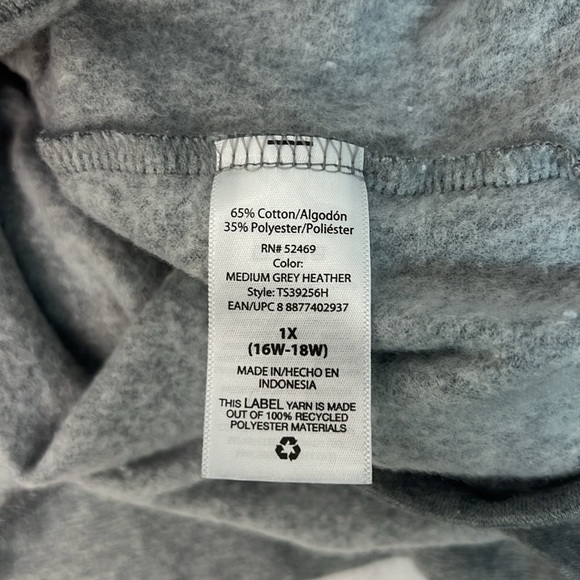 Terra & Sky PLUS Women's Hooded Jacket Gray SZ: 1X (16W-18W) Super Soft - Picture 6 of 7